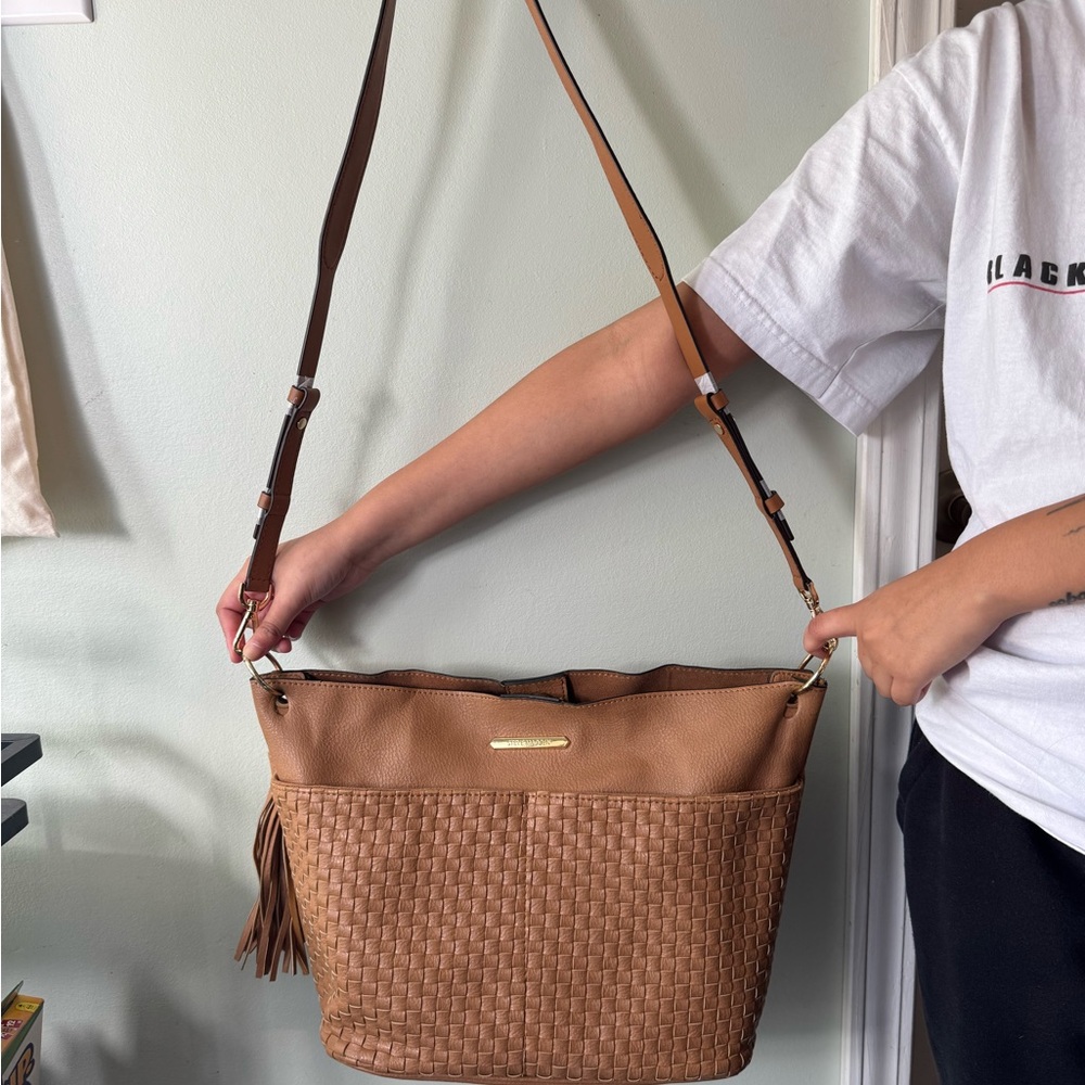 Brown Woven Steve Madden Shoulder Bag